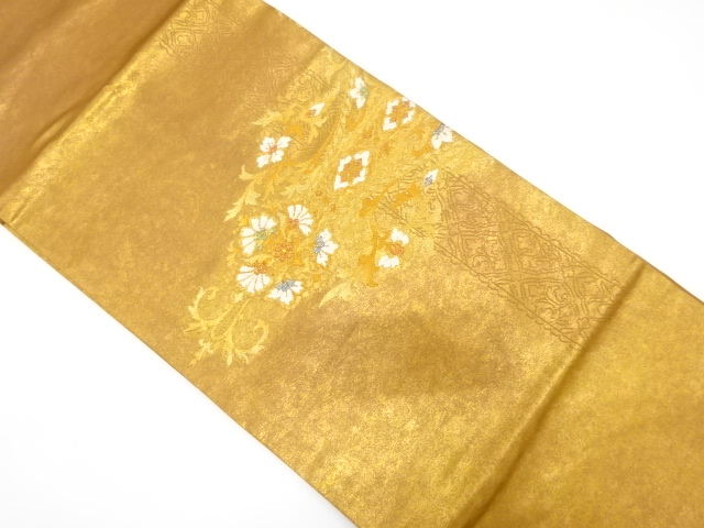 引箔　花更紗模様織り出し名古屋帯